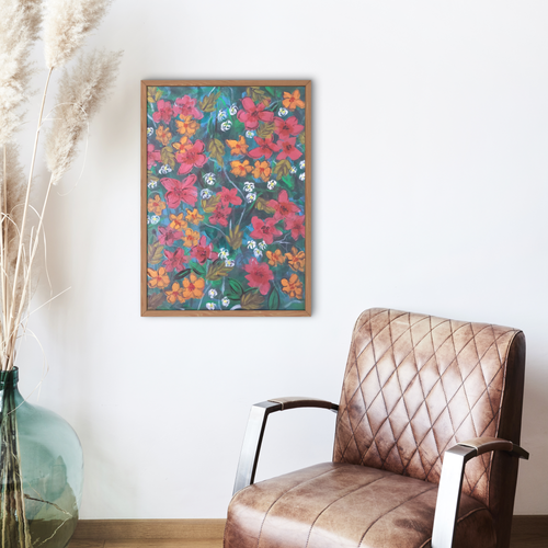 Abstract Floral Wall Art | Original Acrylic Painting | 9.5x11.5 | Watercolor Paper | Botanical Home Décor
