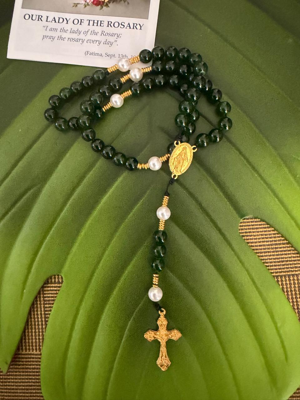 Olive Garden of Faith Rosary – Dark Green/Holy Rosary/Catholic Rosary/Prayer Beads