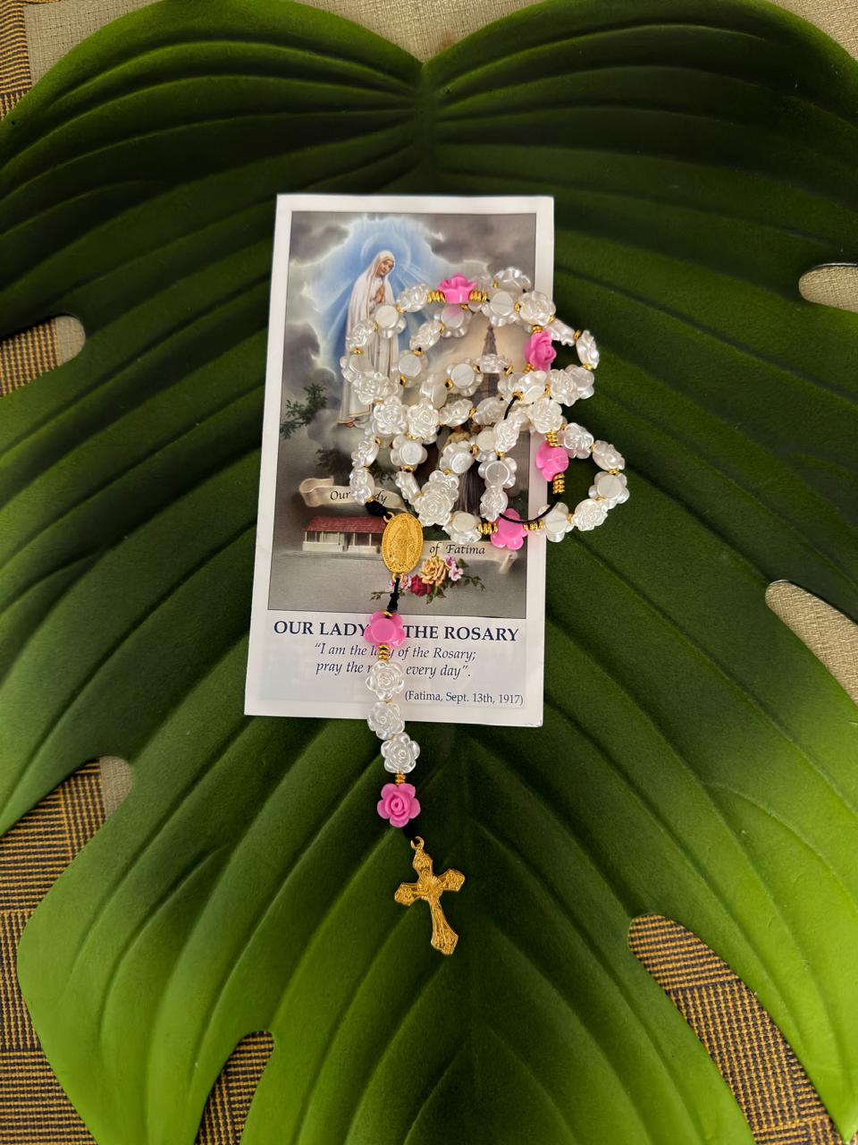 Rose of Grace Rosary – White & Rose/Holy Rosary/Catholic Rosary Beads/Religious Gift idea